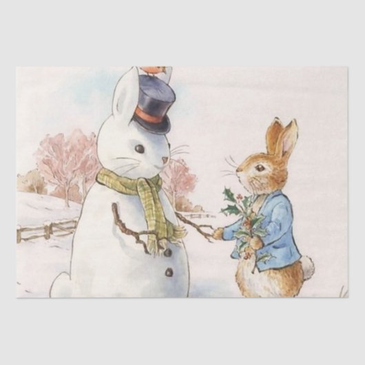 Peter Rabbit en de Sneeuwman van Beatrix Potter Tissuepapier (Voorkant)