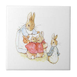 Peter Rabbit en zijn zusters (door Beatrix Potter) Tegeltje