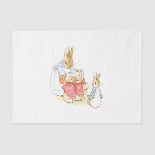 Peter Rabbit en zijn zusters (door Beatrix Potter) Tissuepapier (Voorkant)