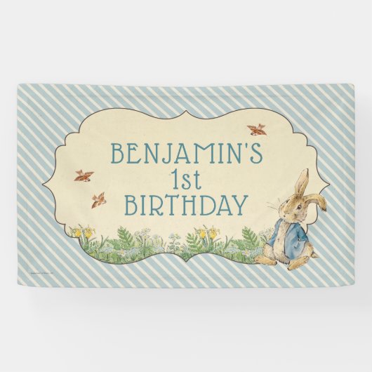 Peter Rabbit | First Birthday Banner van Baby Boy (Horizontaal)