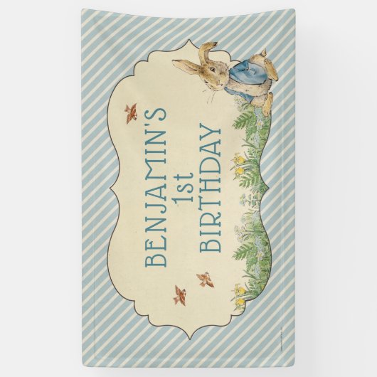 Peter Rabbit | First Birthday Banner van Baby Boy (Verticaal)