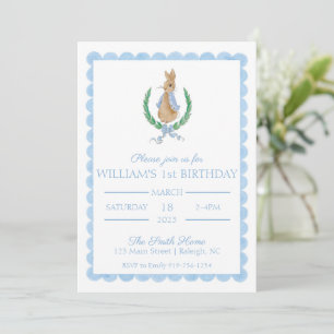 Peter Rabbit First Birthday Party Invitation Kaart
