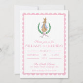 Peter Rabbit First Birthday Party Invitation Kaart (Voorkant)