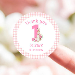 Peter Rabbit First Birthday Ronde Sticker