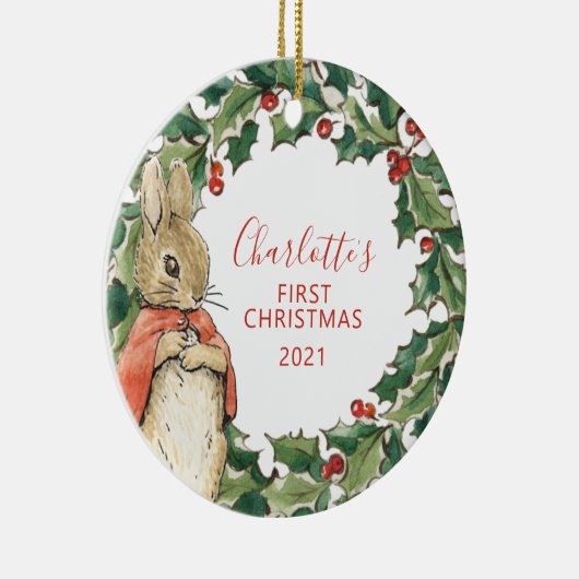 Peter Rabbit - Flopsy | Eerste Kerstdag Keramisch Ornament (Rechts)
