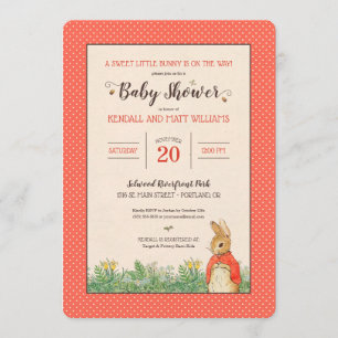 Peter Rabbit - Flopsy   MeisjesBaby shower Kaart