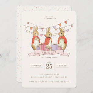 Peter Rabbit   Flopsy Mopsy & Cottontail Verjaarda Kaart