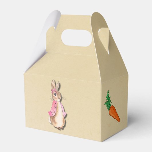 Peter Rabbit Flopsy Roze Meisje Baby shower Bedankdoosjes (Achterkant)