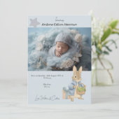 Peter Rabbit Foto Geboorte Aankondiging (Staand voorkant)