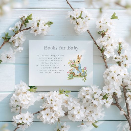 Peter Rabbit Garden Baby shower Boek voor Baby Informatiekaartje