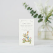 Peter Rabbit Garden Baby shower Luier Raffle Informatiekaartje (Staand voorkant)