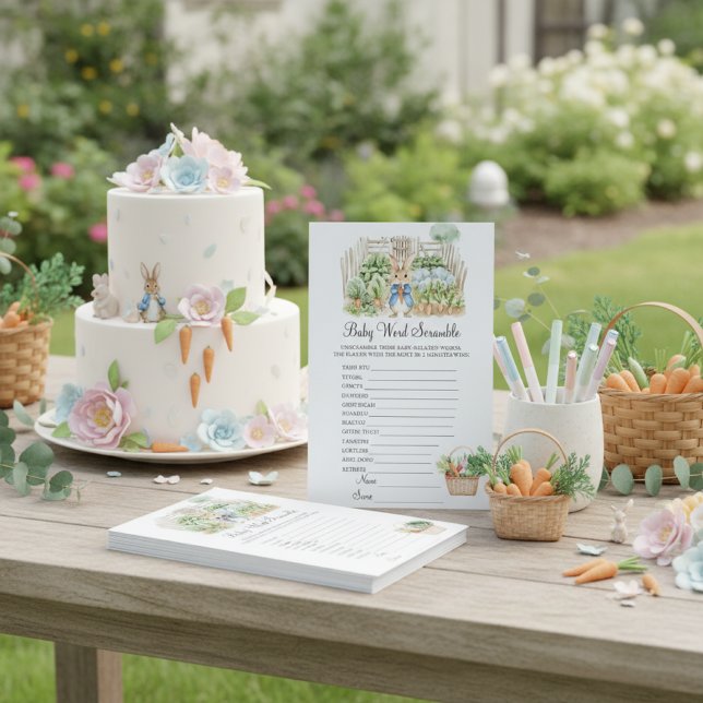 Peter Rabbit Garden Scramble Baby shower spel (Creator heeft geüpload)