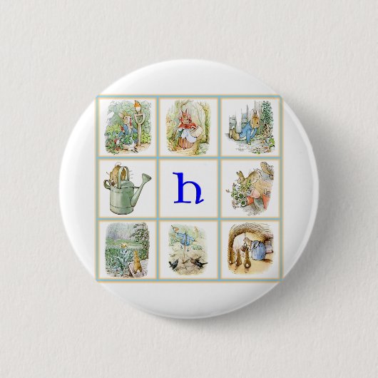 PETER RABBIT, gepersonaliseerd met letter H Ronde Button 5,7 Cm (Voorkant)