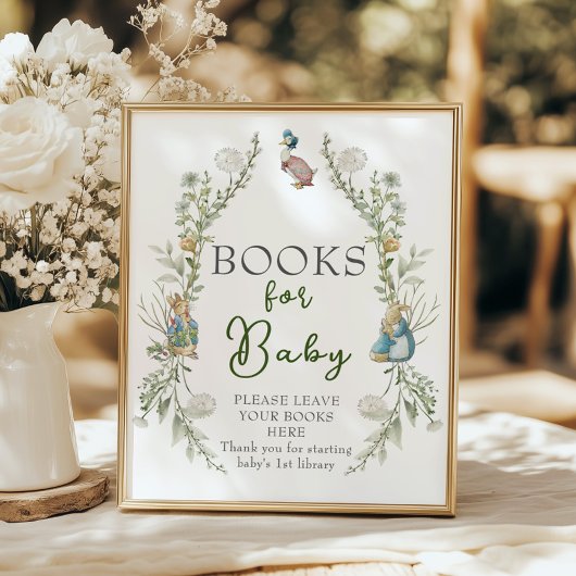 Peter Rabbit Greenery Wildflower Boeken voor Baby Poster