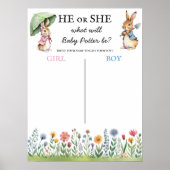 Peter Rabbit He or She Gender Reveal Voting Game Poster (Voorkant)