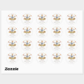Peter rabbit herfst baby shower dank u gunst ronde sticker (Vel)