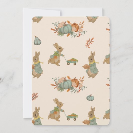 Peter Rabbit herfst Kinderverjaardagsuitnodiging Kaart (Achterkant)