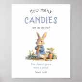 Peter Rabbit Hoeveel Candys Baby Shower Spel Poster (Voorkant)