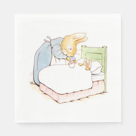 Peter Rabbit in Bed (Fed by his Moeder) Servet (Voorkant)