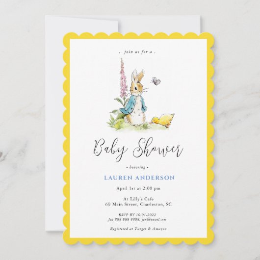 Peter Rabbit in het Tuin Baby shower Kaart (Voorkant)