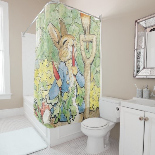 Peter Rabbit in the Garden - Beatrix Potter Douchegordijn (In situ)