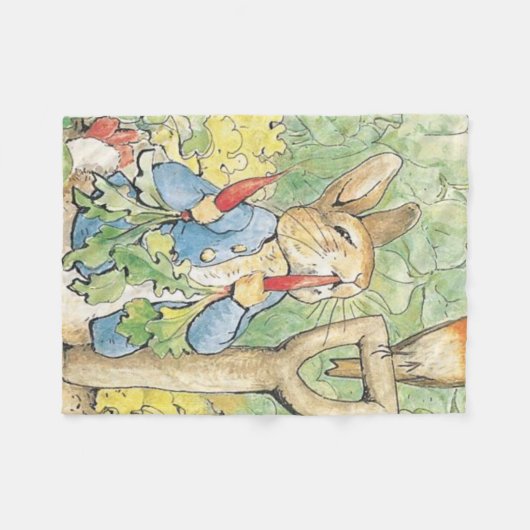 Peter Rabbit in the Garden - Beatrix Potter Fleece Deken (Voorkant (Horizontaal))