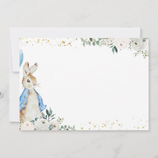 Peter Rabbit Invitation photo Anniversaire (Dos)