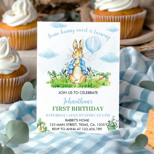 Peter Rabbit Invitation pour le premier anniversai