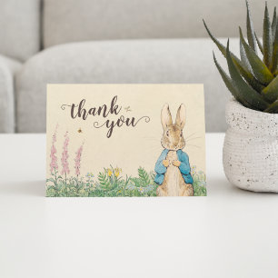 Peter Rabbit   Jongen Baby shower Dank je wel Bedankkaart