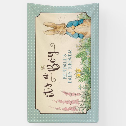 Peter Rabbit | Jongen Baby shower Spandoek (Verticaal)