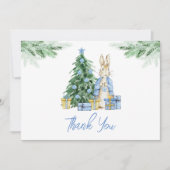 Peter Rabbit Kerstmis Baby shower Bedankkaart (Voorkant)