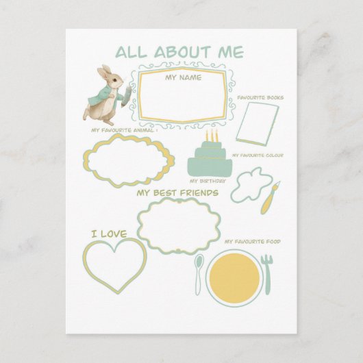 Peter Rabbit Kids Verjaardag & Spel Briefkaart (Voorkant)