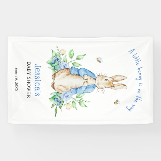 Peter Rabbit Little Bunny Baby shower Spandoek (Horizontaal)