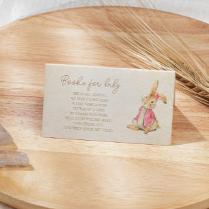 Peter Rabbit Meisje Baby shower Boek Aanvraag Invo Informatiekaartje