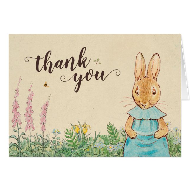 Peter Rabbit | Meisje Baby shower Dank u (Voorkant Horizontaal)