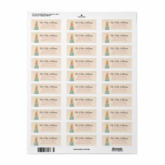 Peter Rabbit | MeisjesBaby shower Etiket (Full Sheet)