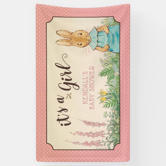 Peter Rabbit | MeisjesBaby shower Spandoek (Verticaal)