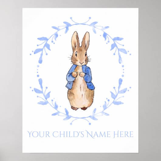 Peter Rabbit met de naam van het kind Personalisat Poster (Voorkant)