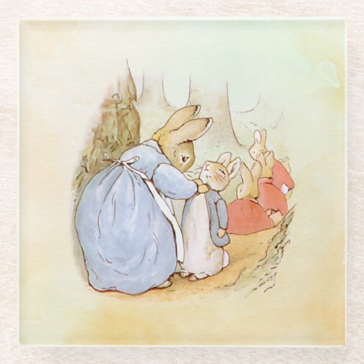 Peter Rabbit (moeder) Glazen Onderzetter (Voorkant)