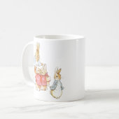 Peter Rabbit Moeder zegt afscheid en stuurt ze naa Koffiemok (Voorkant links)