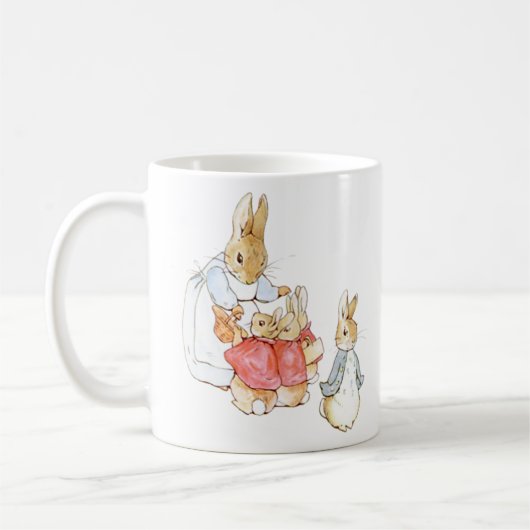 Peter Rabbit Moeder zegt afscheid en stuurt ze naa Koffiemok (Links)