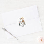 Peter Rabbit Mr. McGregor en Cat Baby shower Ronde Sticker (Envelop)