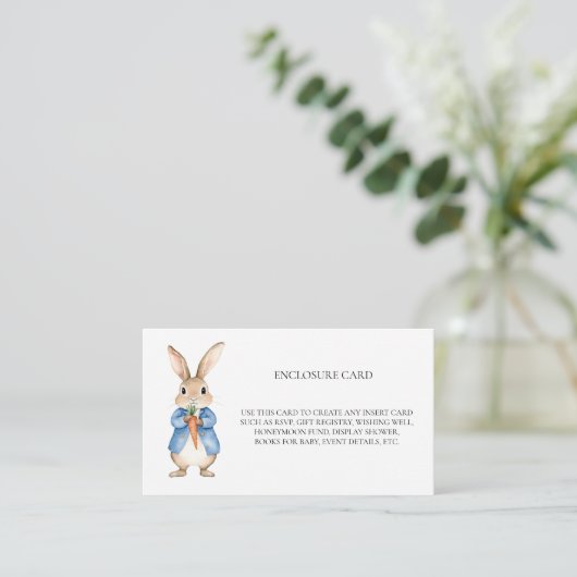 Peter Rabbit Mr McGregor Garden Baby shower Informatiekaartje (Staand voorkant)