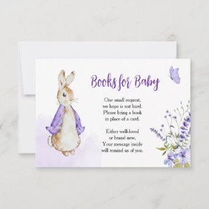 Peter Rabbit Paarse Boeken voor Baby Card RSVP Kaartje