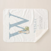 Peter Rabbit | Personalized Letter W Sherpa Deken (Voorkant (horizontaal))