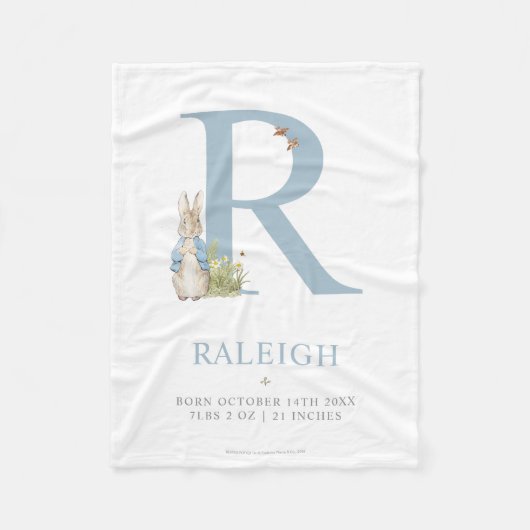 Peter Rabbit | Persoonlijke brief R Fleece Deken (Voorkant)
