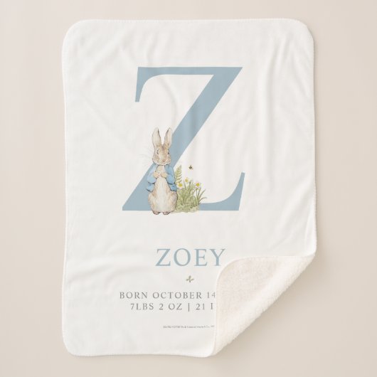 Peter Rabbit | Persoonlijke brief Z Sherpa Deken (Voorkant)