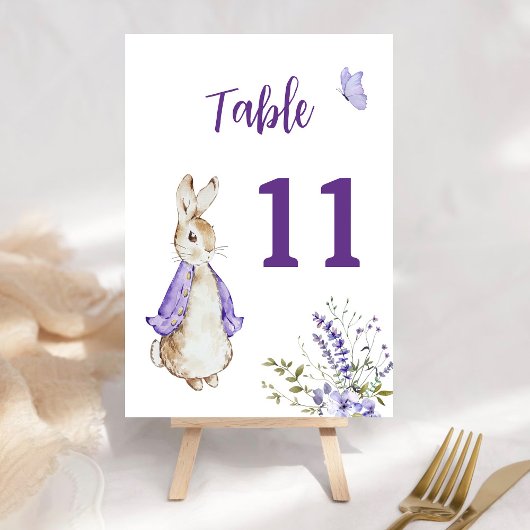 Peter Rabbit Purple Numéro de table