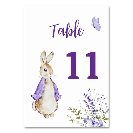 Peter Rabbit Purple Numéro de table (Par défaut)