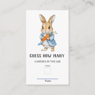 Peter Rabbit raad eens hoeveel Baby shower spel Informatiekaartje